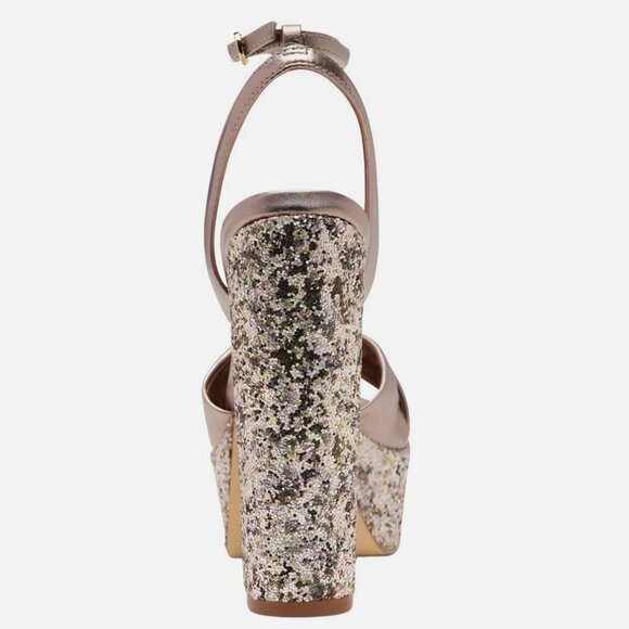 RACHEL ZOE Claudette Platform Sandals PINK GLITTER GLAM - Picture 4 of 12